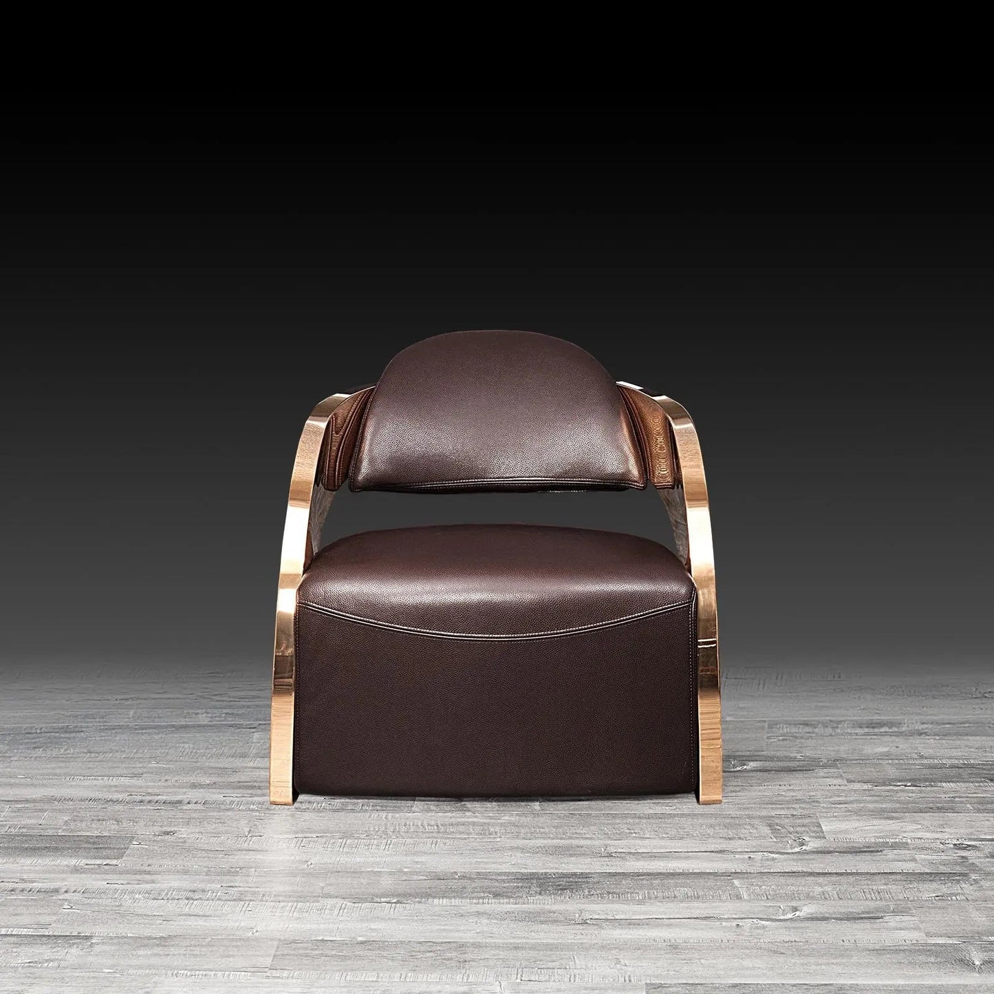 Zetta Rose Gold Accent Chair – Premium Leather