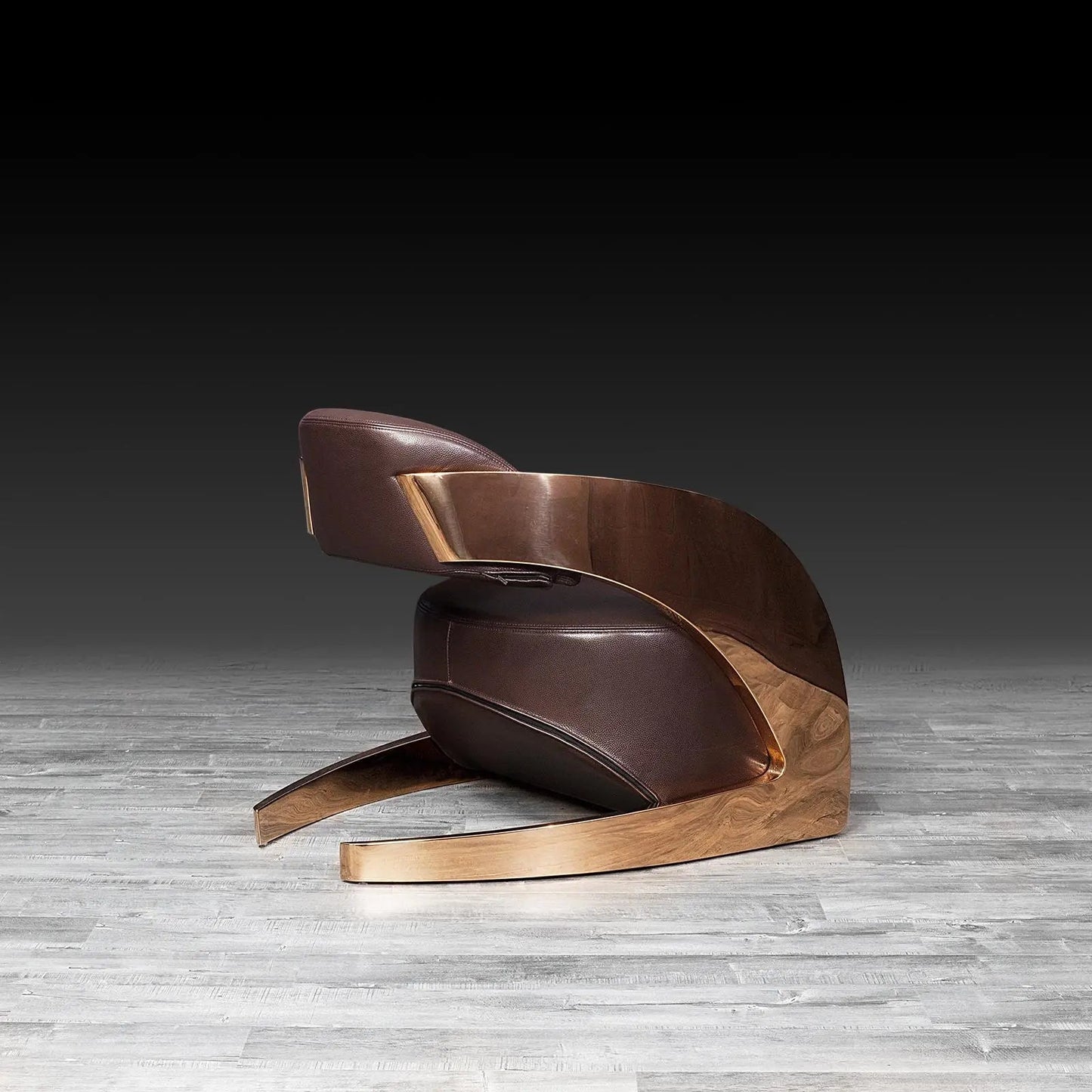 Zetta Rose Gold Accent Chair – Premium Leather