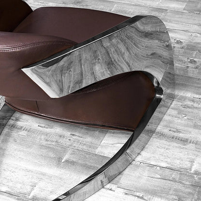 Zetta Silver Accent Chair – Leather Edition