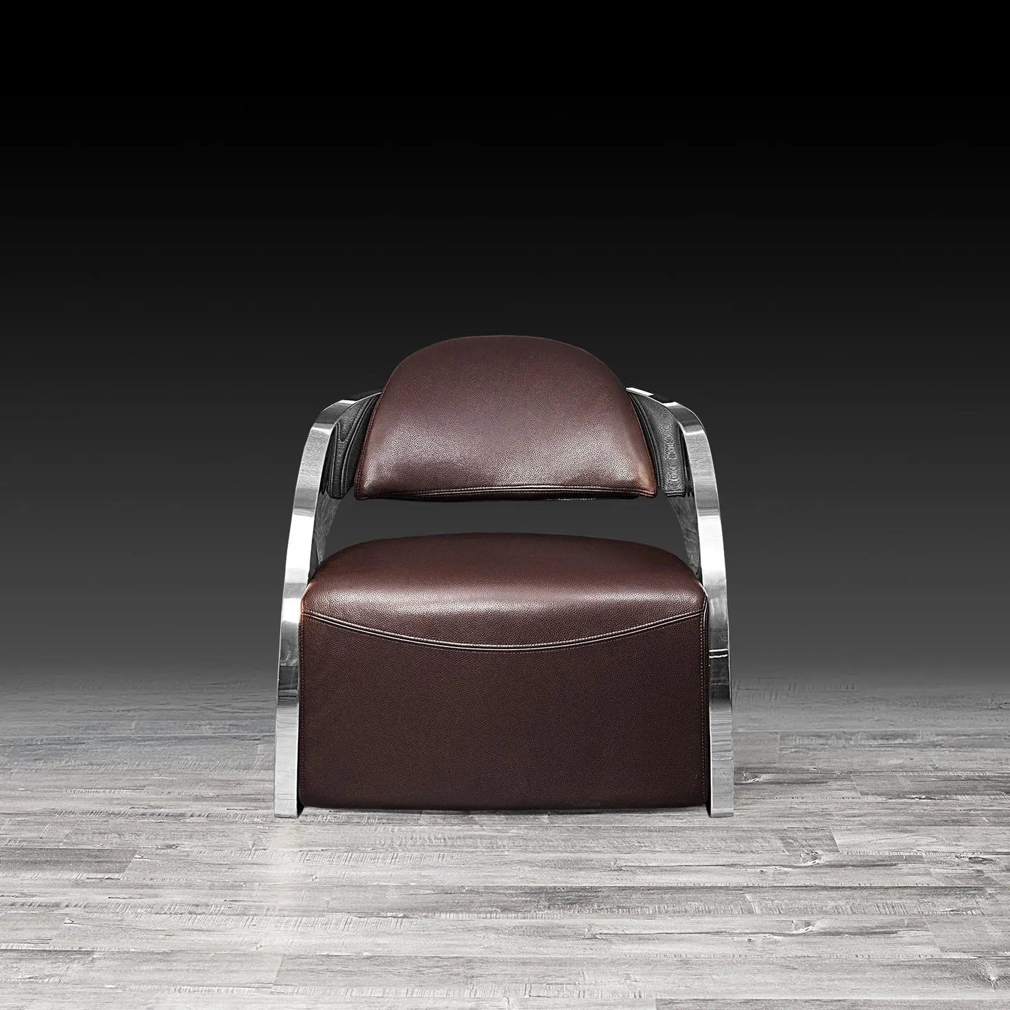 Zetta Silver Accent Chair – Leather Edition