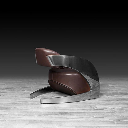 Zetta Silver Accent Chair – Leather Edition