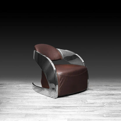 Zetta Silver Accent Chair – Leather Edition
