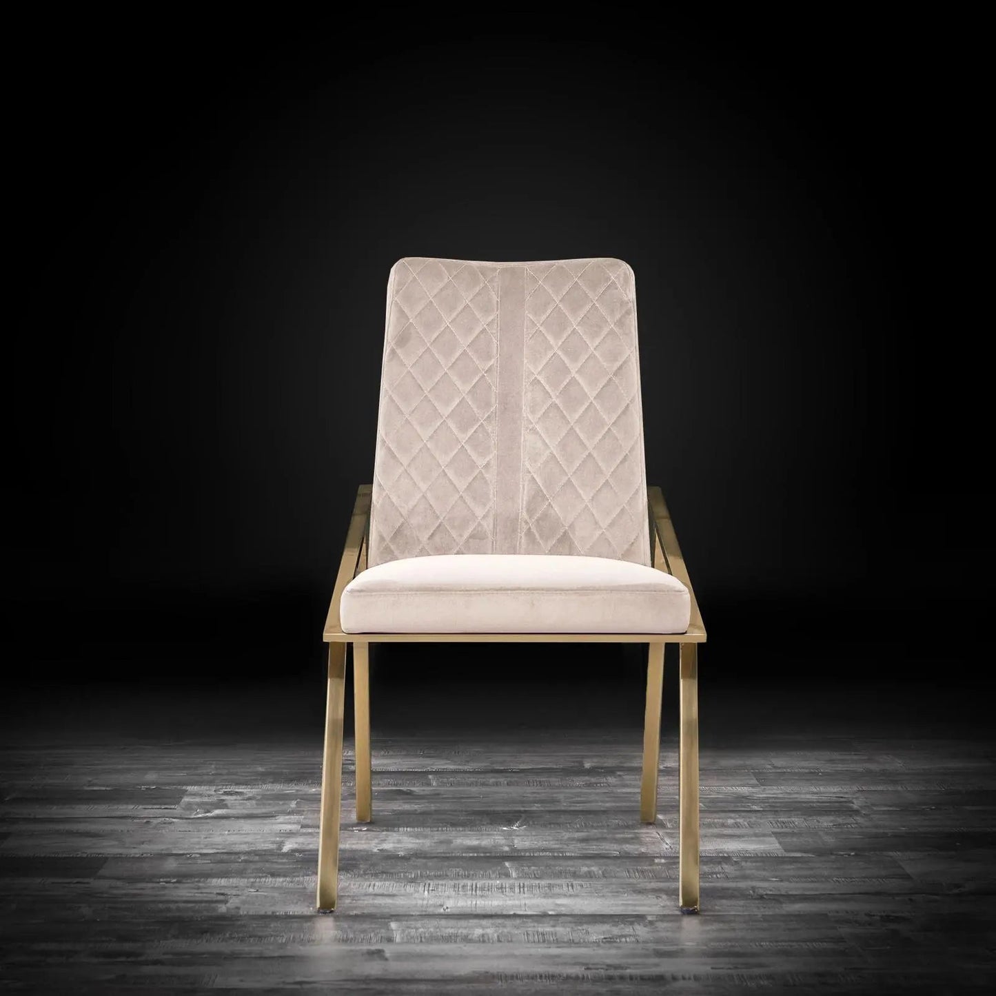 Nolan Champagne Gold Modern Dining Chair