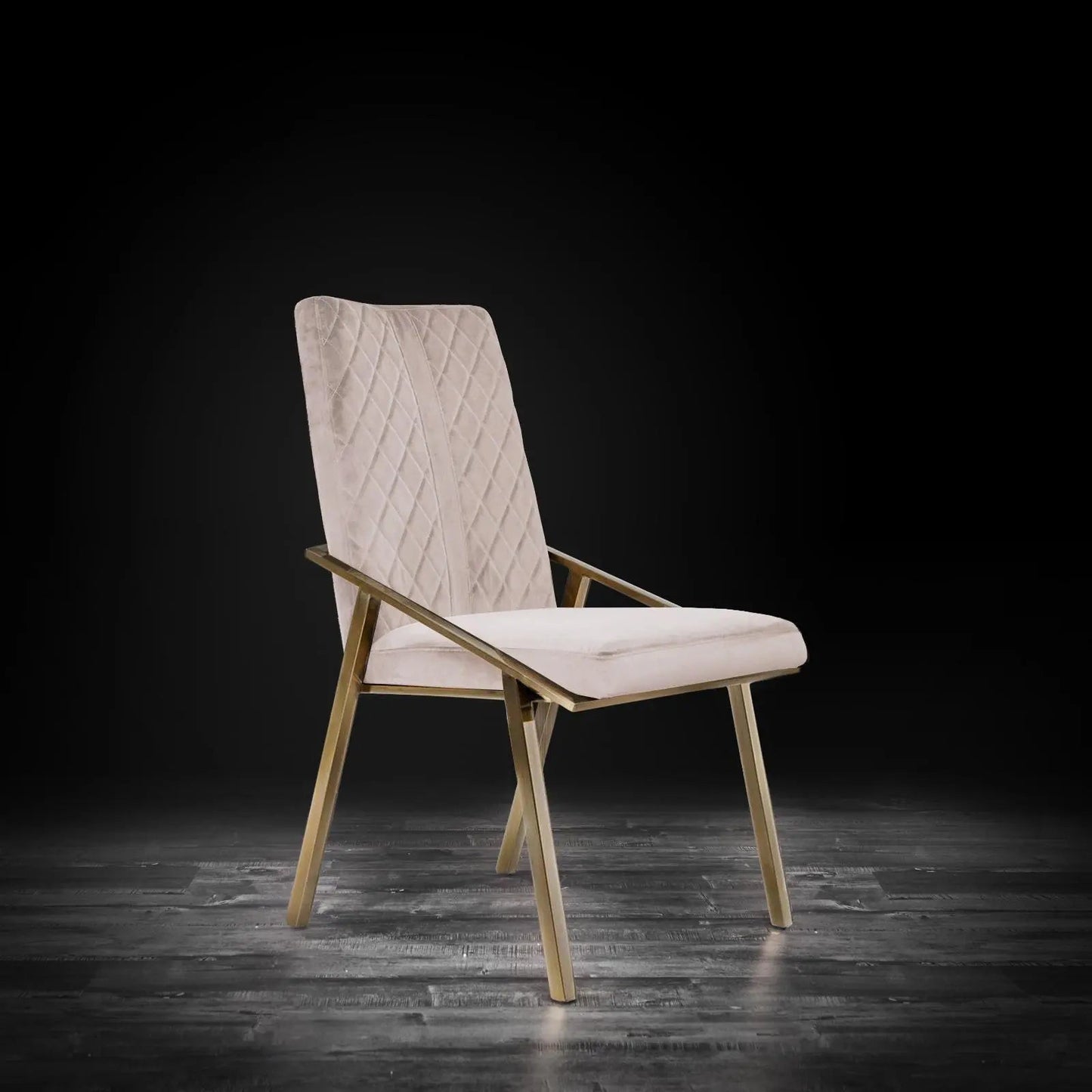 Nolan Champagne Gold Modern Dining Chair