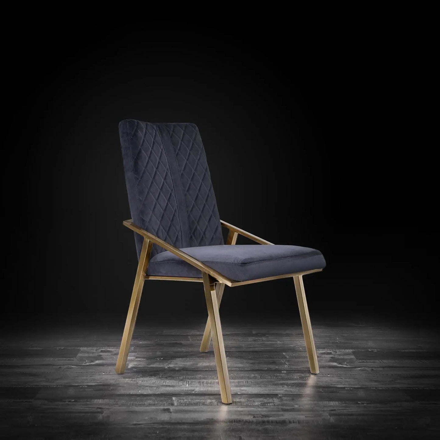 Nolan Champagne Gold Modern Dining Chair