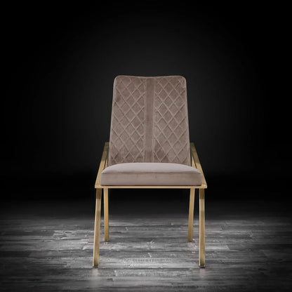 Nolan Champagne Gold Modern Dining Chair