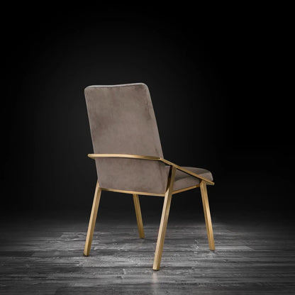 Nolan Champagne Gold Modern Dining Chair