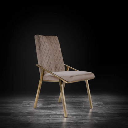 Nolan Champagne Gold Modern Dining Chair