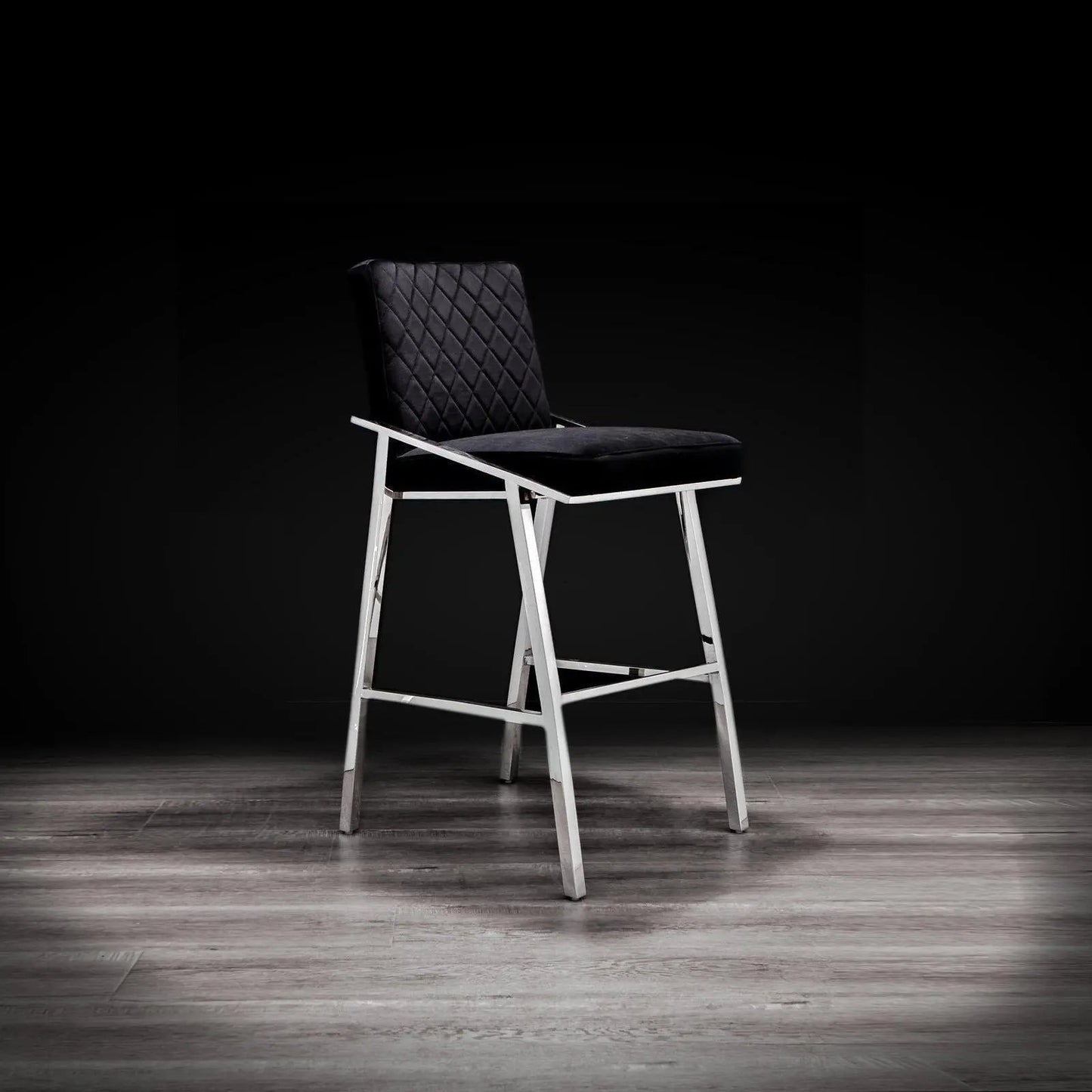 Nolan Counter Stool | Polished Silver
