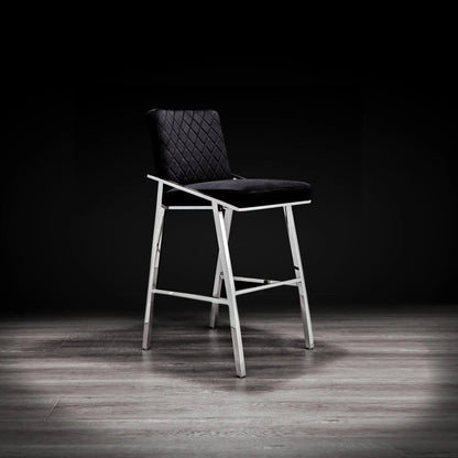 Nolan Counter Stool | Polished Silver