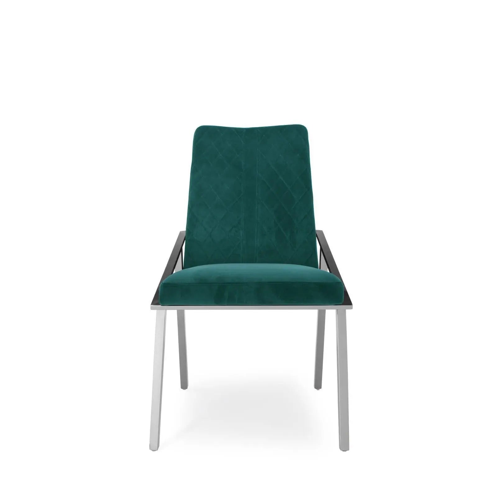Nolan Silver Dark Green Dining Chair RG