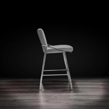 Nolan Counter Stool | Polished Silver