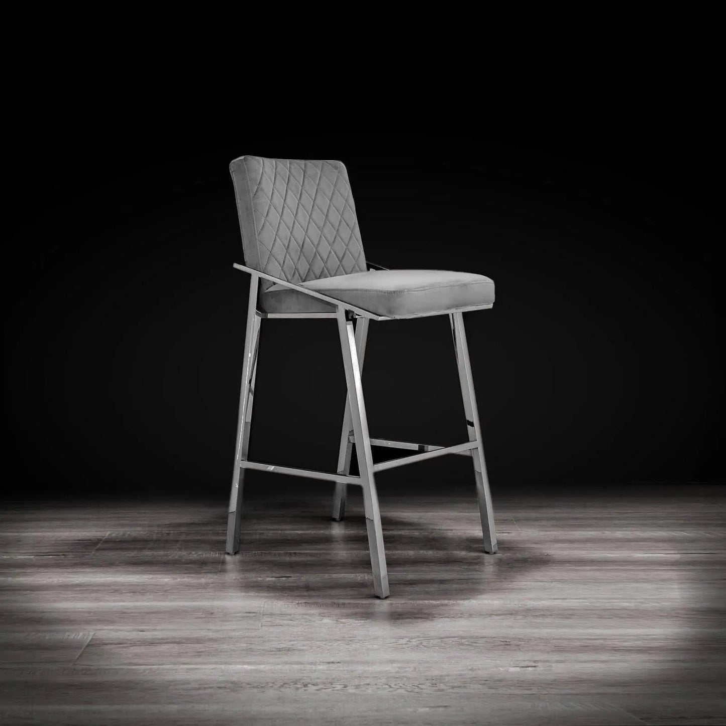Nolan Counter Stool | Polished Silver