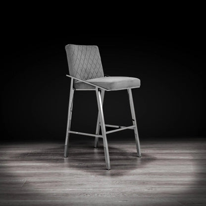 Nolan Counter Stool | Polished Silver