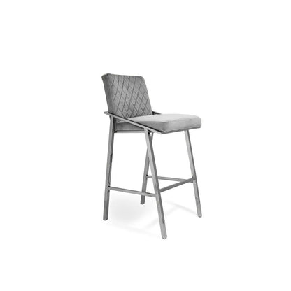 Nolan Counter Stool | Polished Silver