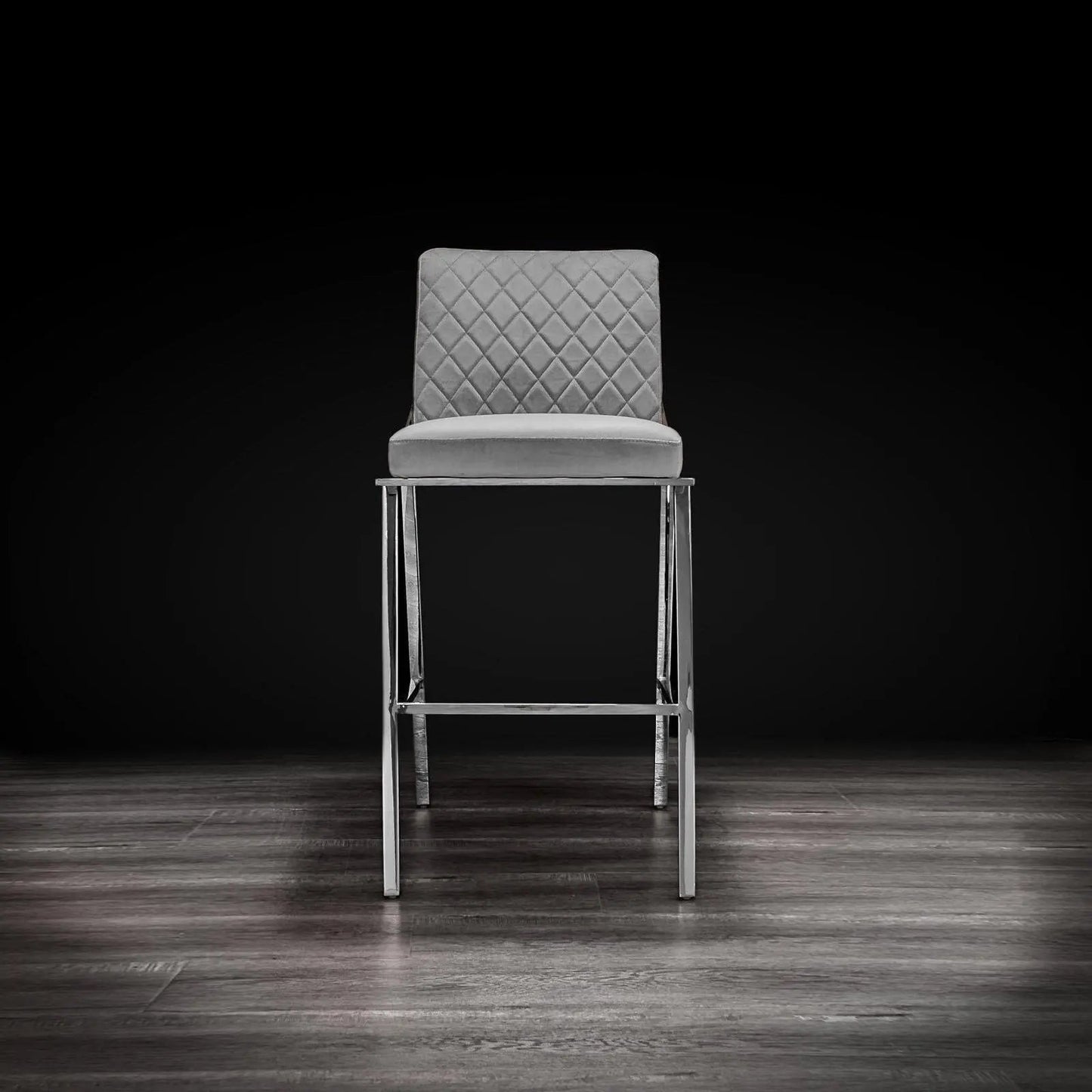 Nolan Counter Stool | Polished Silver