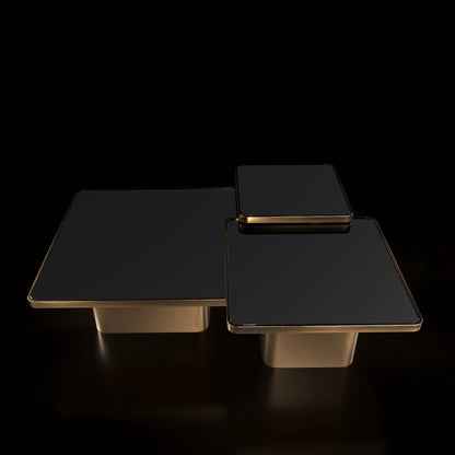 Olivero Brushed Titanium Gold Coffee Table with Elegant Design