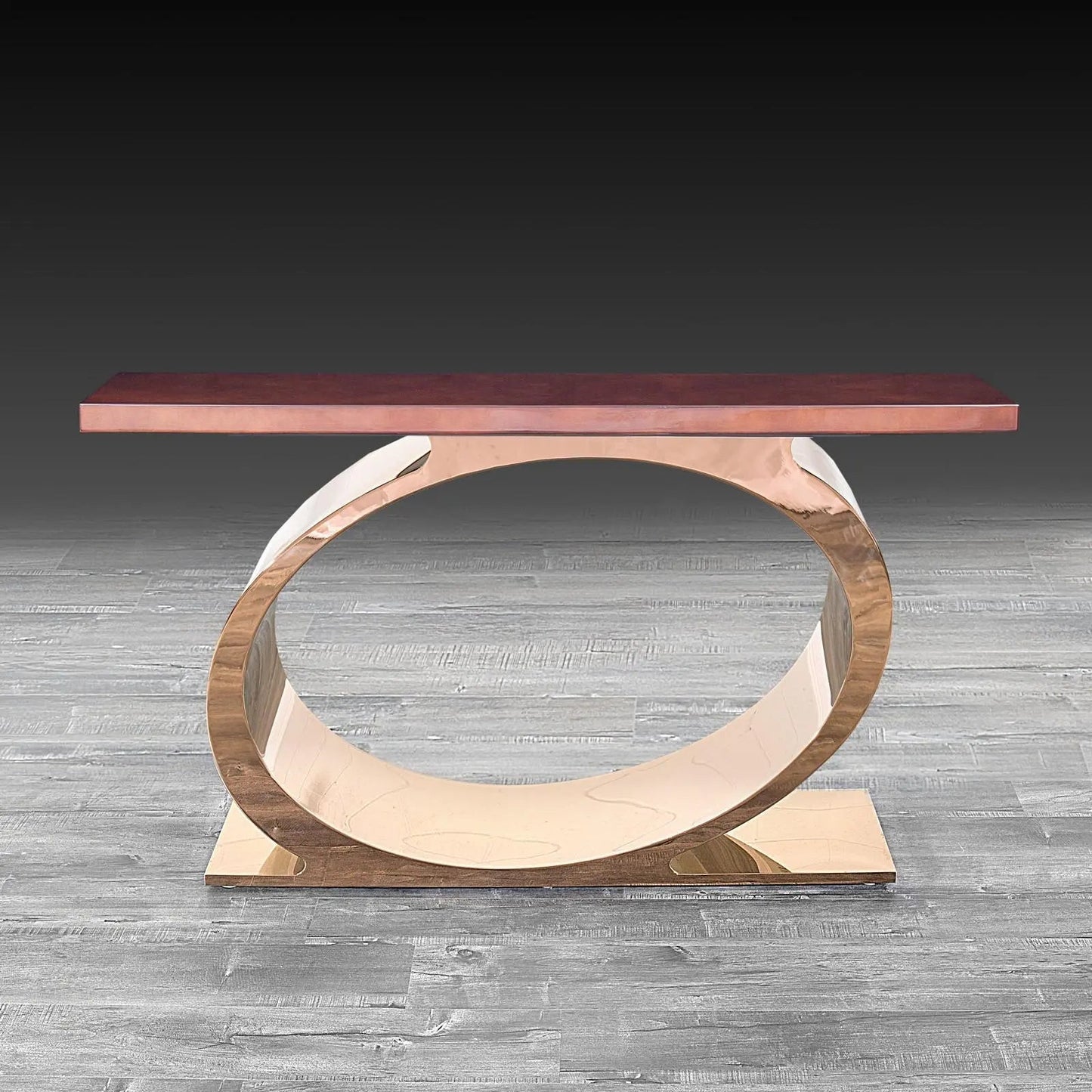 Onyx Luxurious Rose Gold Console Table