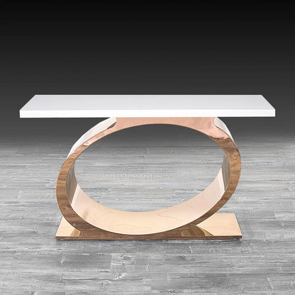 Onyx Luxurious Rose Gold Console Table