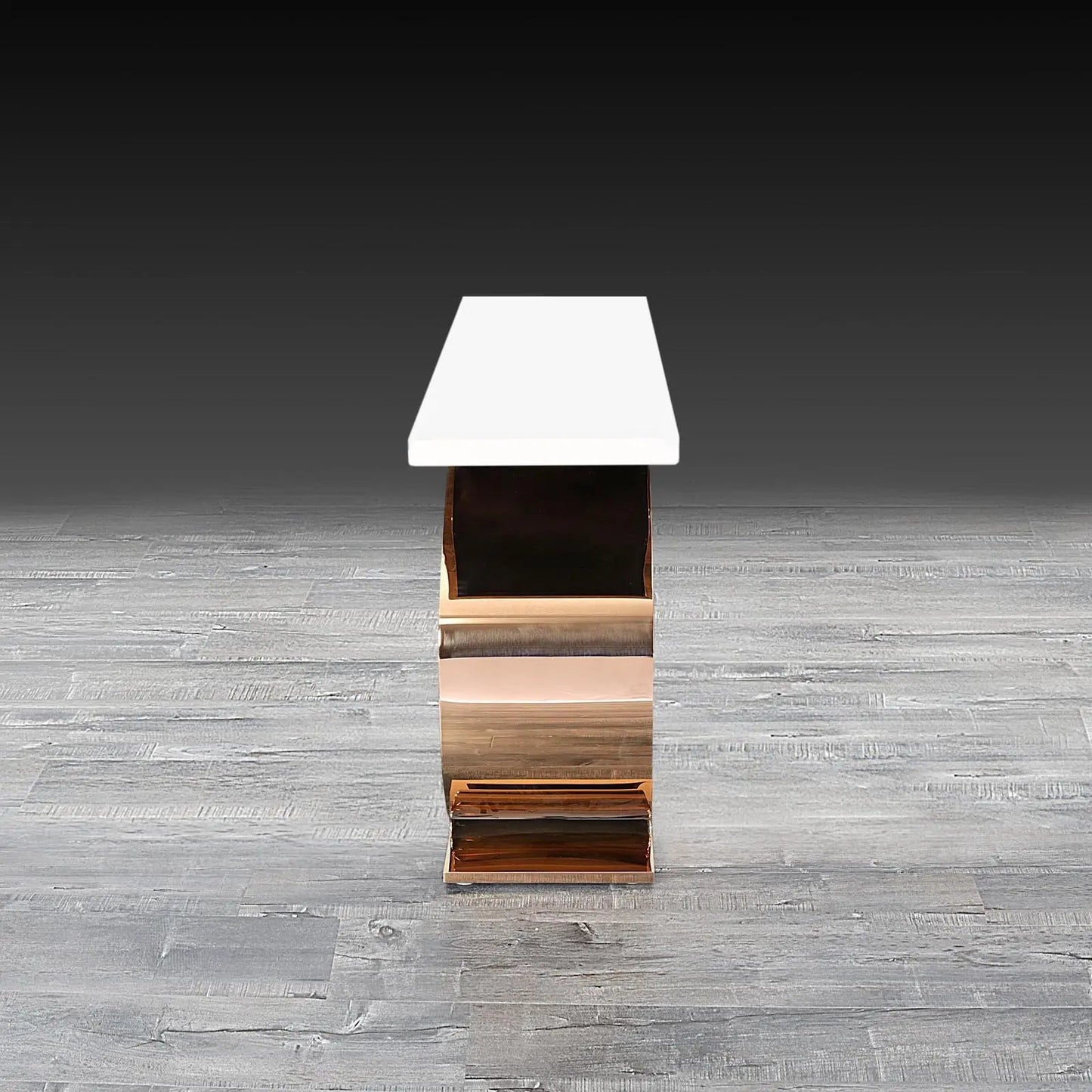 Onyx Luxurious Rose Gold Console Table