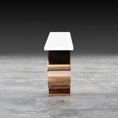 Onyx Luxurious Rose Gold Console Table