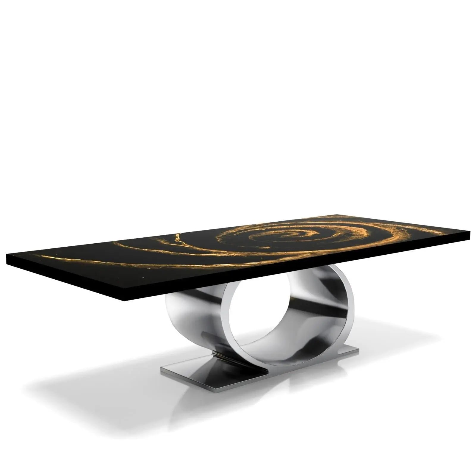 Onyx Silver Black Fiore Large Coffee Table