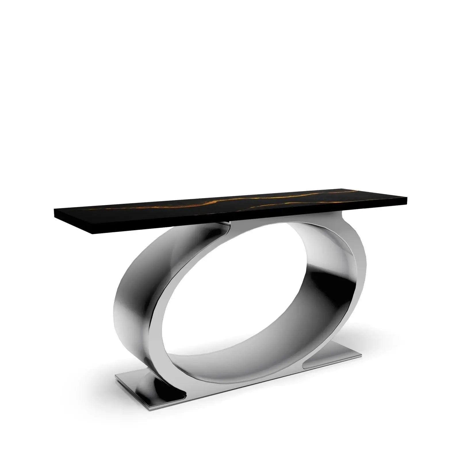 Onyx Silver Black Mountain Large Console Table