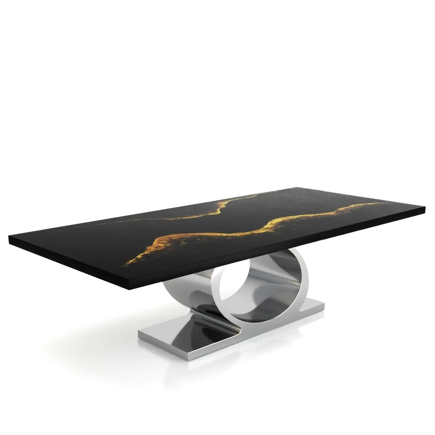 Onyx Silver Black Mountain Large Dining Table
