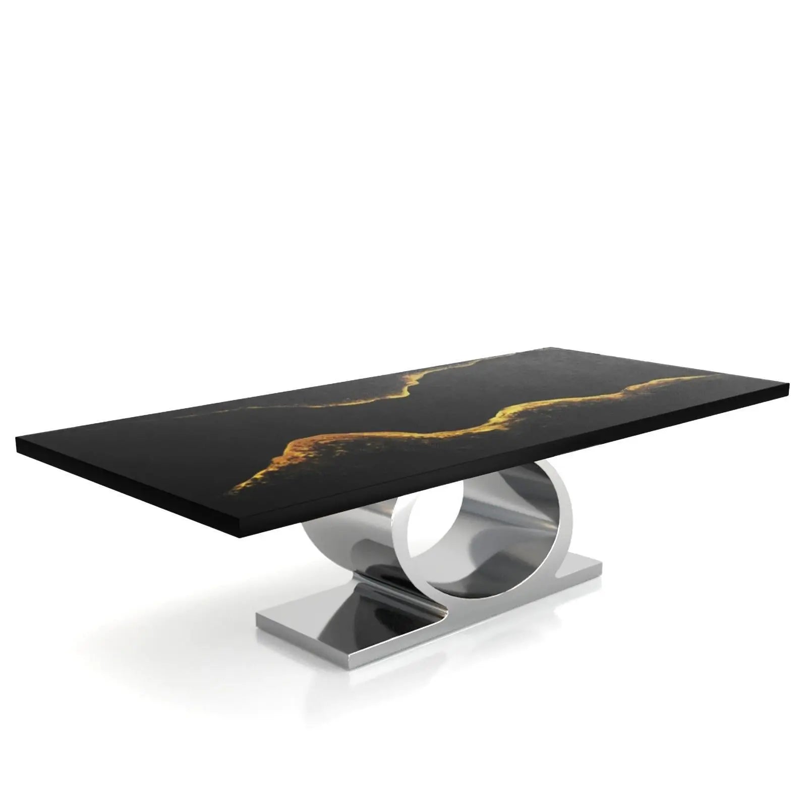 Onyx Silver Black Mountain Large Dining Table
