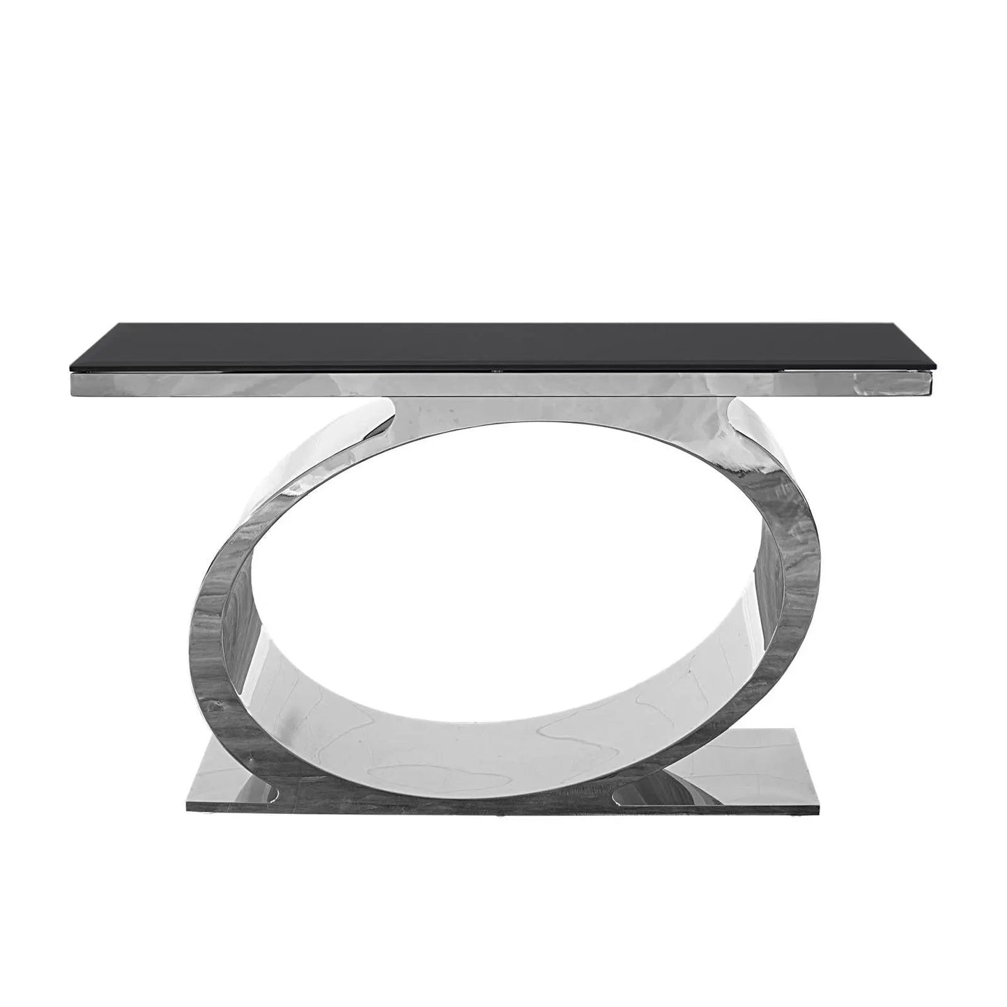 Onyx Silver Glass Console Table