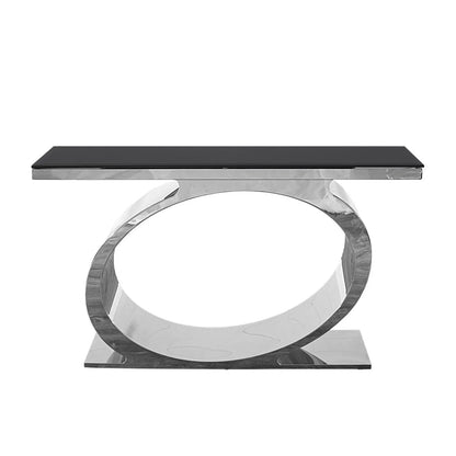 Onyx Silver Glass Console Table