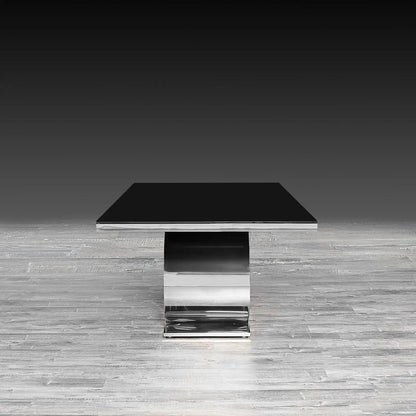 Onyx Glass-Top Modern Dining Table