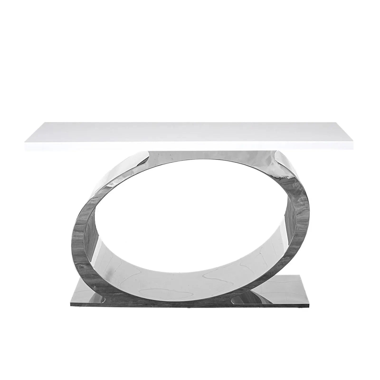 Onyx Silver White Console Table