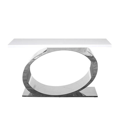 Onyx Silver White Console Table