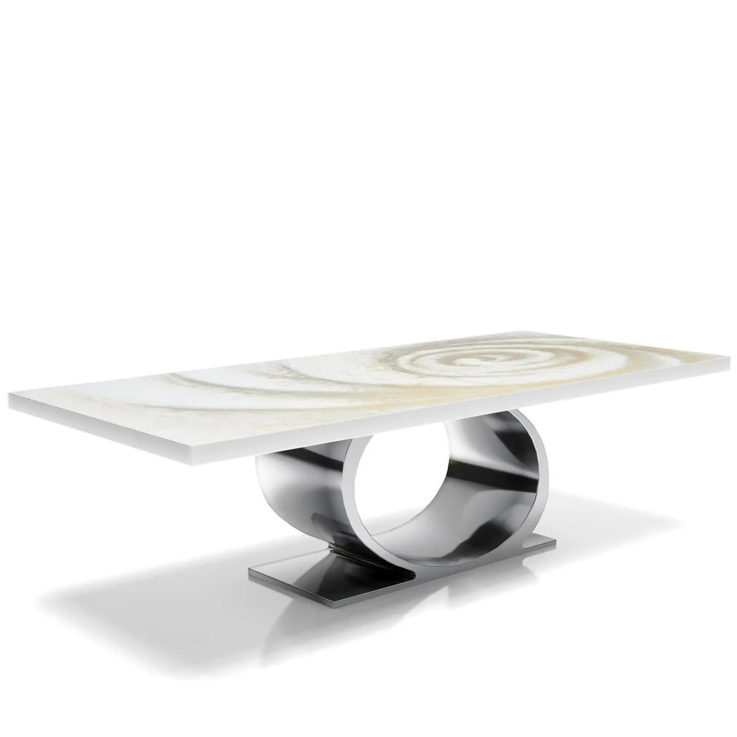 Onyx Silver White Fiore Large Coffee Table
