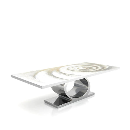 Onyx Silver White Fiore Small Dining Table