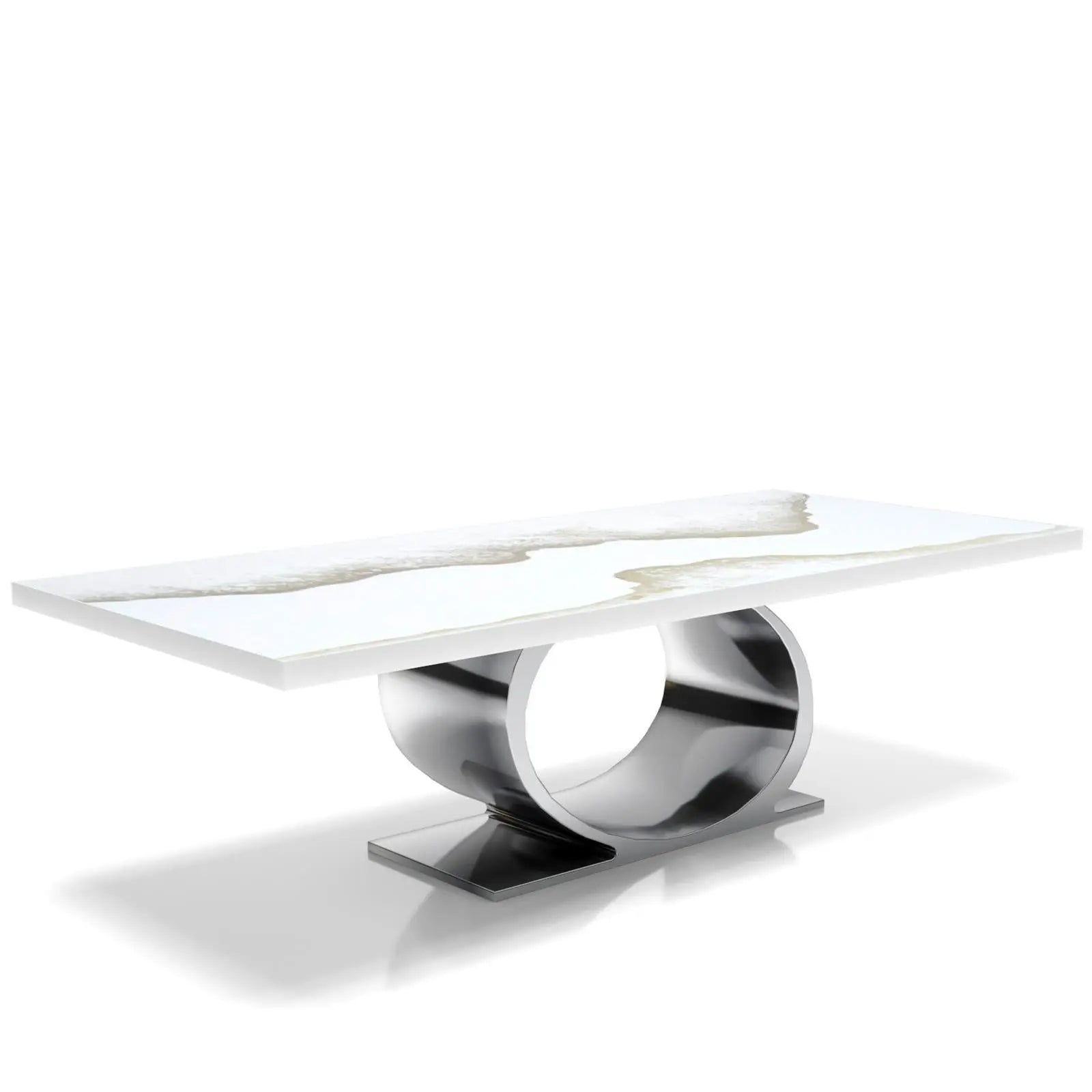 Onyx Silver White Mountain Large Coffee Table