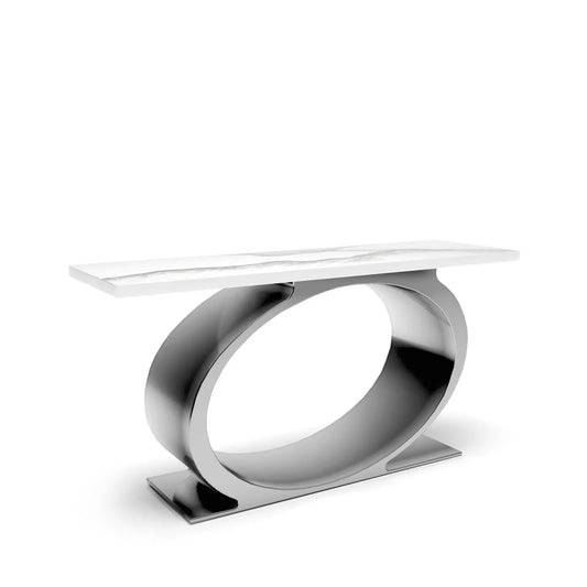 Onyx Silver White Mountain Large Console Table