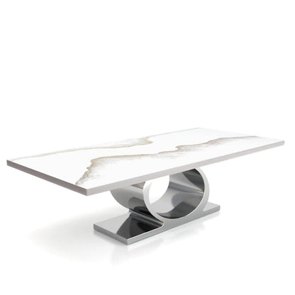 Onyx Silver White Mountain Large Dining Table