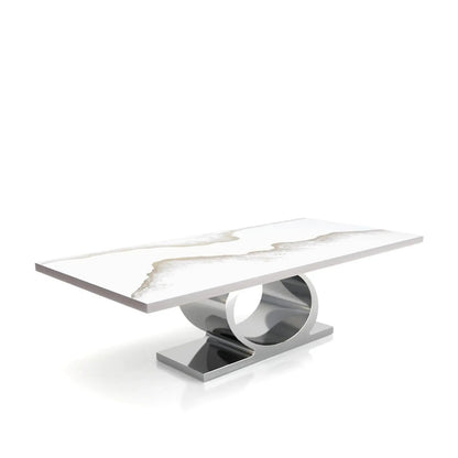 Onyx Silver White Mountain Small Dining Table