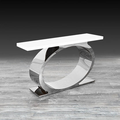 Onyx Sleek Silver Console Table for Modern Interiors