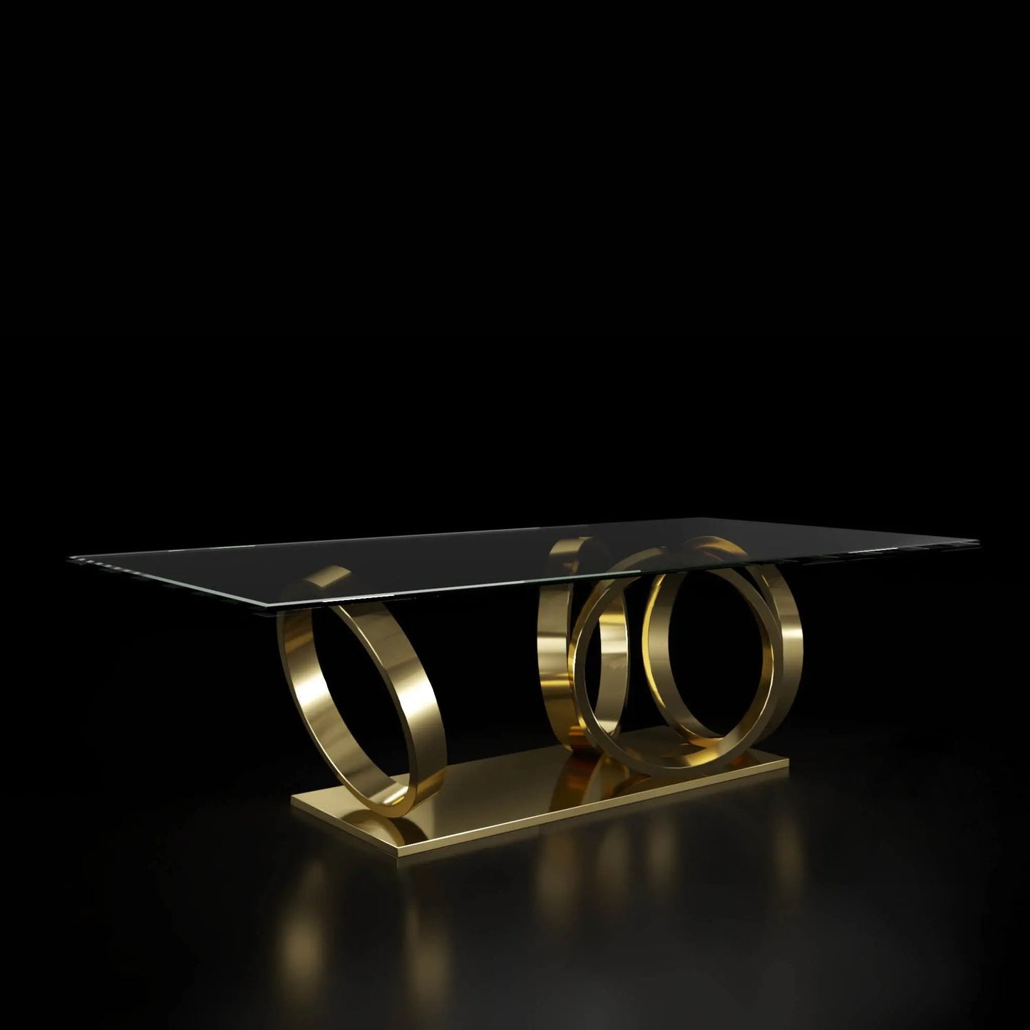 Oracle Brushed Titanium Gold Rectangular Dining Table