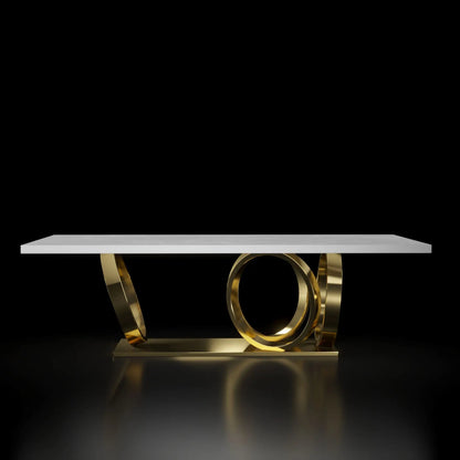 Oracle Brushed Titanium Gold Rectangular Dining Table