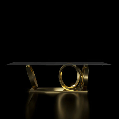 Oracle Titanium Gold Rectangular Dining Table