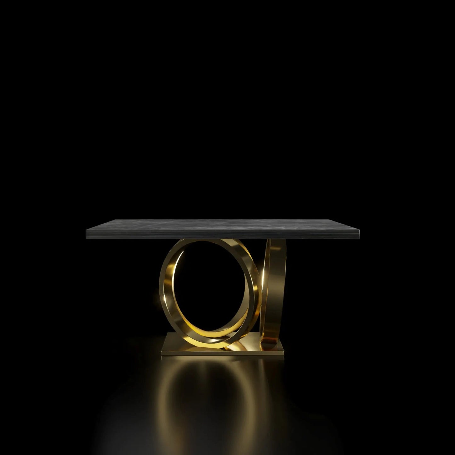 Oracle Titanium Gold Square Dining Table