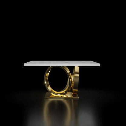 Oracle Titanium Gold Square Dining Table