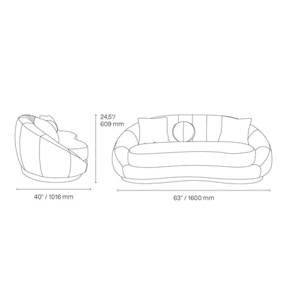 Oslo Gold-Trim Sofa Set – Ivory