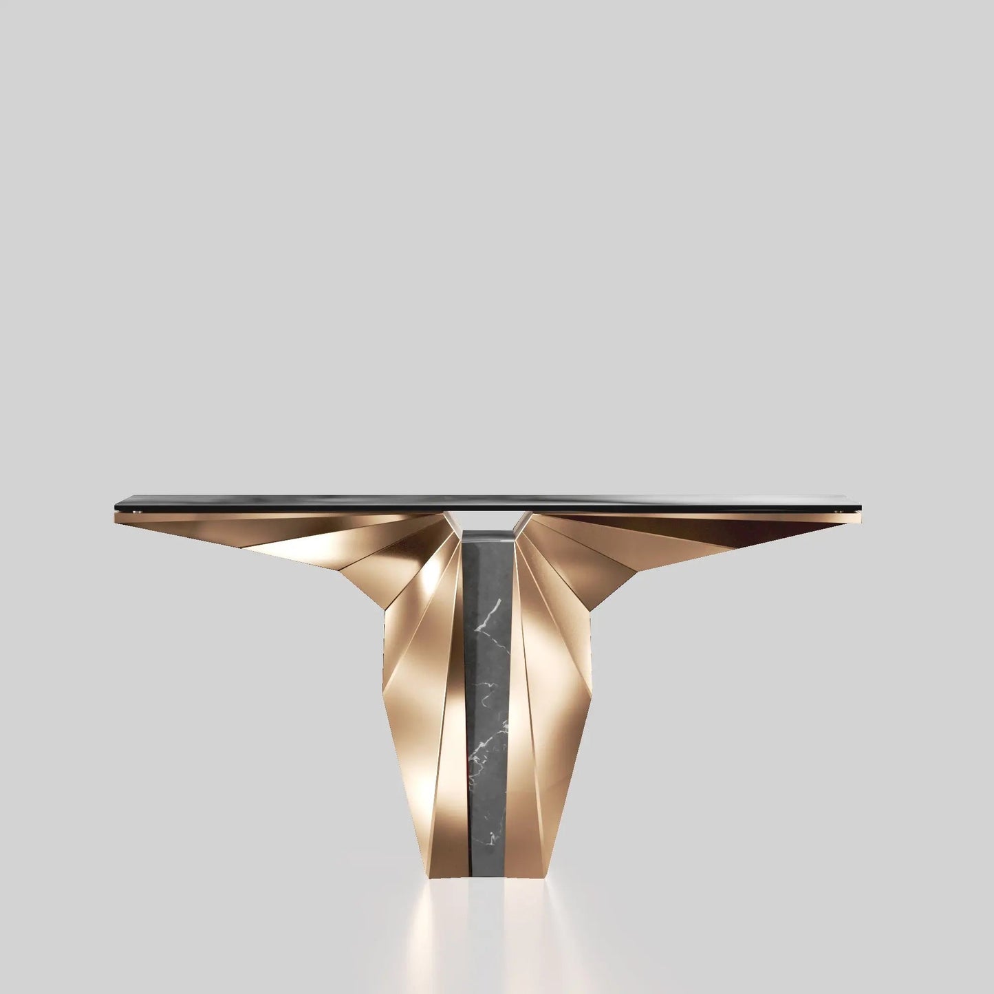 Palm Rose Gold Console Table