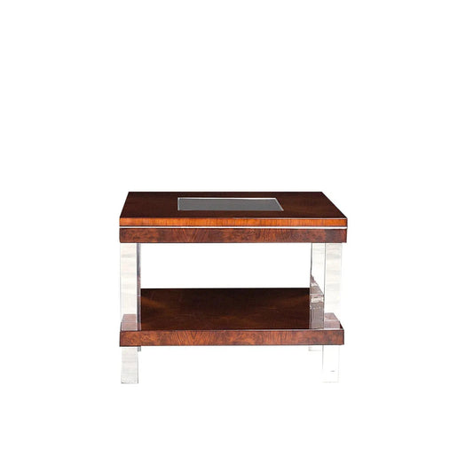 Petro Glass Top End Table | Sleek Modern Aesthetic