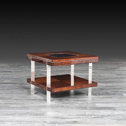 Petro Glass Top End Table | Sleek Modern Aesthetic